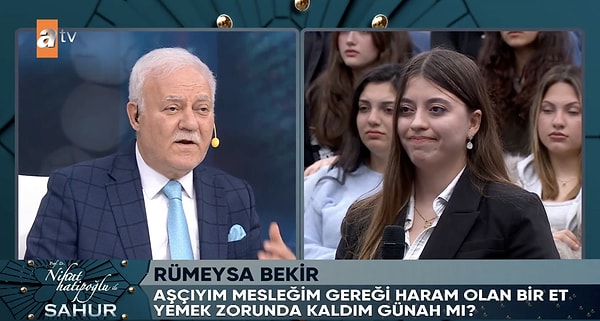 Nihat Hatipoğlu'nun sahur programında bu defa domuz eti yemek hakkında bir soru soruldu.
