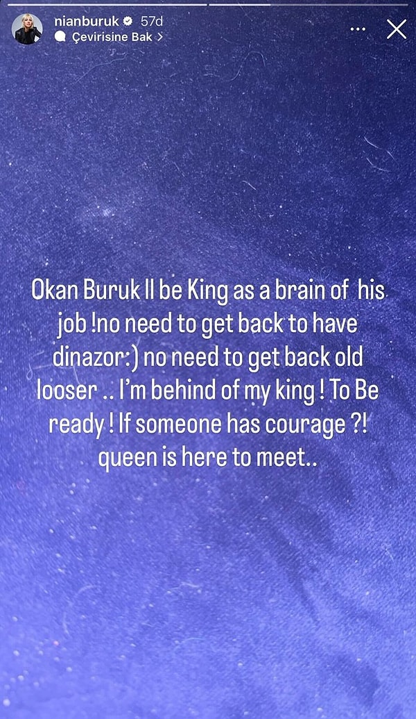 Buruk şu sözlere yer verdi.