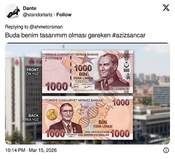 Other users also suggested the Nobel laureate Aziz Sancar.