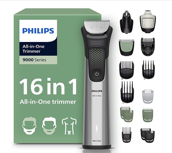 Tepeden tırnağa bakım: Philips 9000 Serisi 16'sı 1 Arada Set!