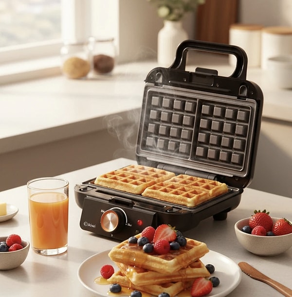 İster waffle ister tost: Kiwi Çıkarılabilir Plakalı Makine!