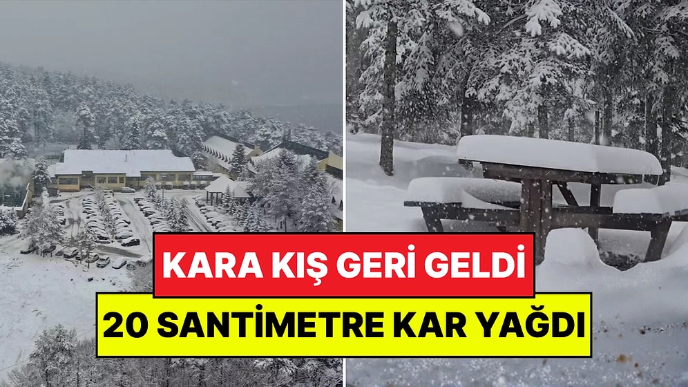 Bayram Tatilinde Kar Fırtınasına Yakalandılar: Bolu'da Kar Kalınlığı 20 Santimetreye Çıktı!