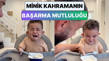Doğuştan Uzuv Engeli Bulunan Miniğin Kendi Başına Yemek Yemeği Öğrendiği Anlardaki Mutluluğu İçinizi Isıtacak