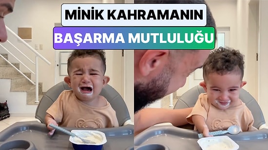 Doğuştan Uzuv Engeli Bulunan Miniğin Kendi Başına Yemek Yemeği Öğrendiği Anlardaki Mutluluğu İçinizi Isıtacak