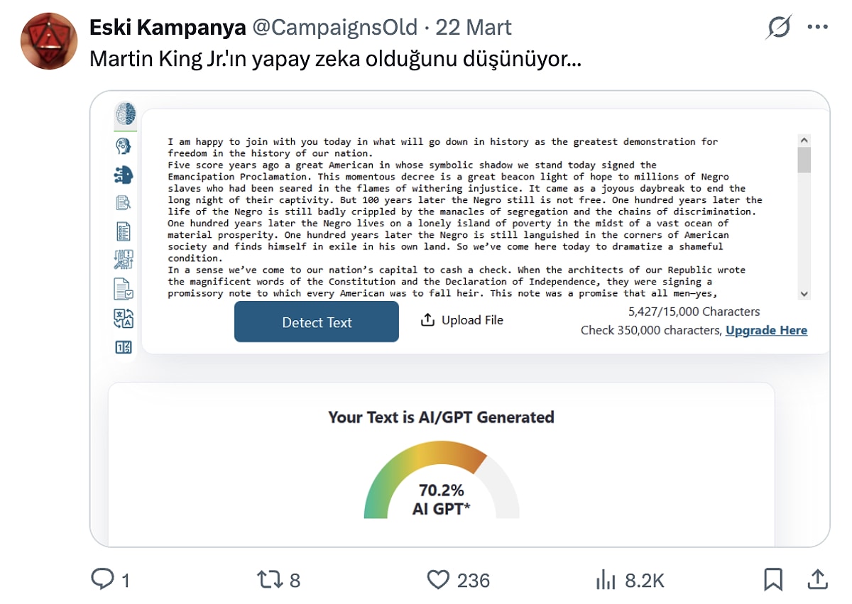 Yapay Zeka Dedektörleri, Özgün Metinleri Yapay Zeka Sandı! - Onedio