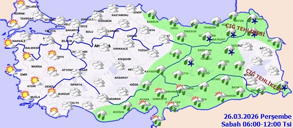 Meteoroloji'den yapılan açıklamada şu ifadeler yer aldı: