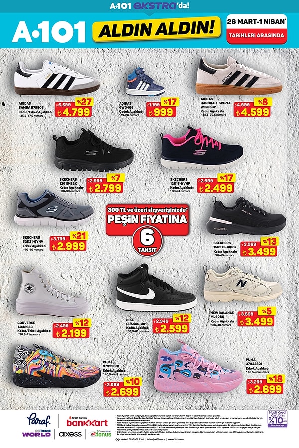 Adidas, Skechers, New Balance ve Puma Ayakkabı Modelleri