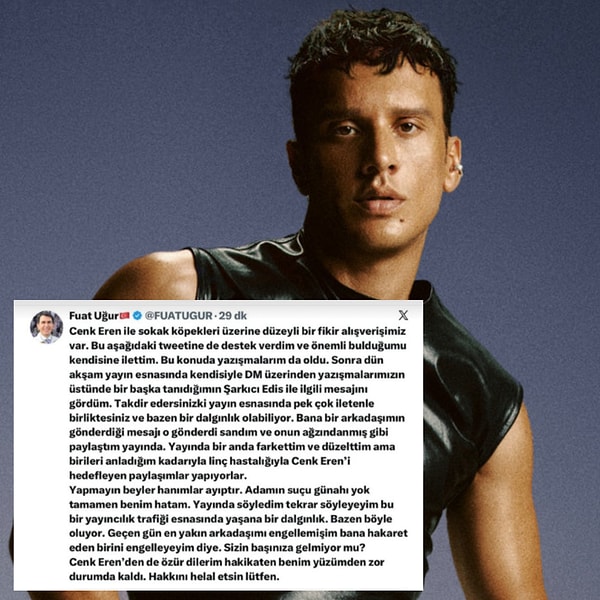 Bu sözlerin ardından Cenk Eren, Edis hakkında böyle bir iddiada bulunduğu düşünülerek sosyal medyada kısa sürede linç yağmuruna tutuldu.