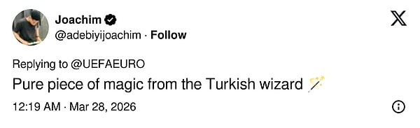 "A sheer act of magic from the Turkish magician 🪄"
