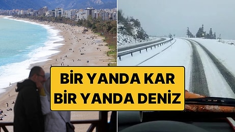İki Mevsim Bir Arada Yaşandı: Bir Yanda Kar, Bir Yanda Deniz Keyfi!