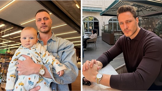 Aslan, Who Looks Exactly Like His Father Burak Çelik, Melts Hearts with His Cuteness!