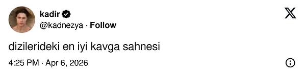 Kadir adlı kullanıcının aşağıdaki tweetiyle birlikte diziseverler yorumlarda buluştu.