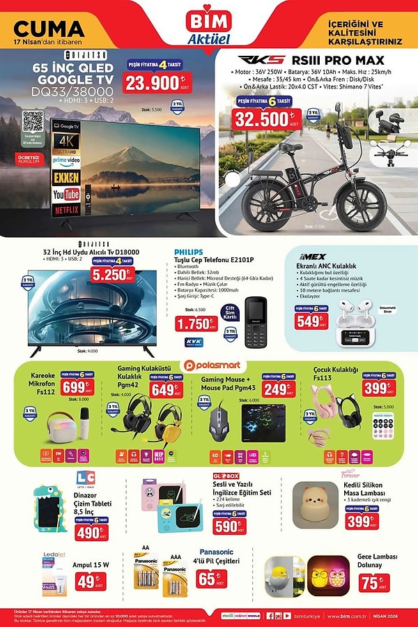 Dijitsu 65" QLED Google Tv 23.900 TL