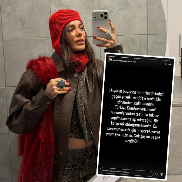 Testinin pozitif çıktığı haberleri kısa sürede sosyal medyada yayılırken Hafsanur Sancaktutan'dan da açıklama geldi.