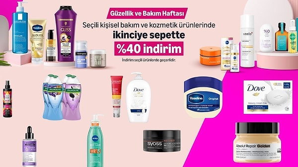 Bakım rutinlerinin vazgeçilmezi olan yüzlerce üründe geçerli olan bu kampanyadan hemen faydalanabilirsiniz.