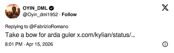 "Arda'nın önünde saygıyla eğilin"