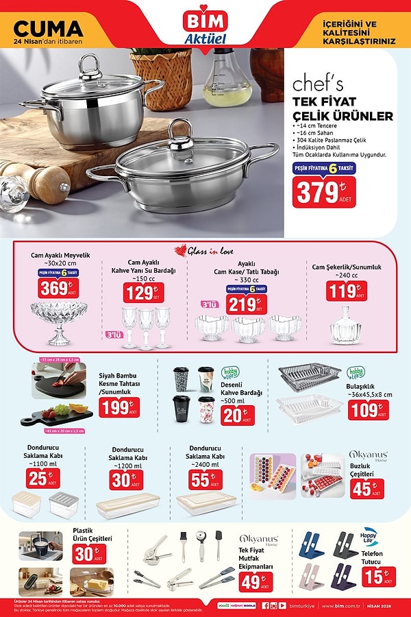Chef's Tek Fiyat Çelik Ürünler 379 TL