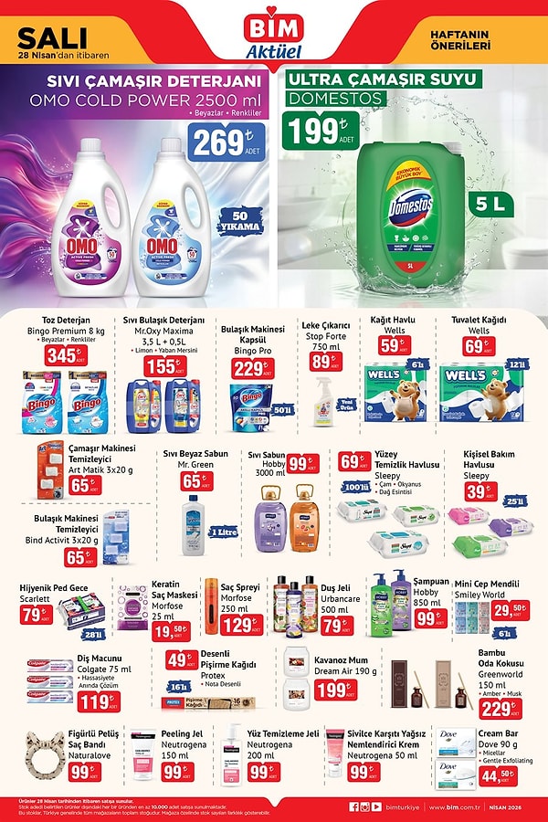 Omo Cold Power Sıvı Çamaşır Deterjanı 2500 ml 269 TL