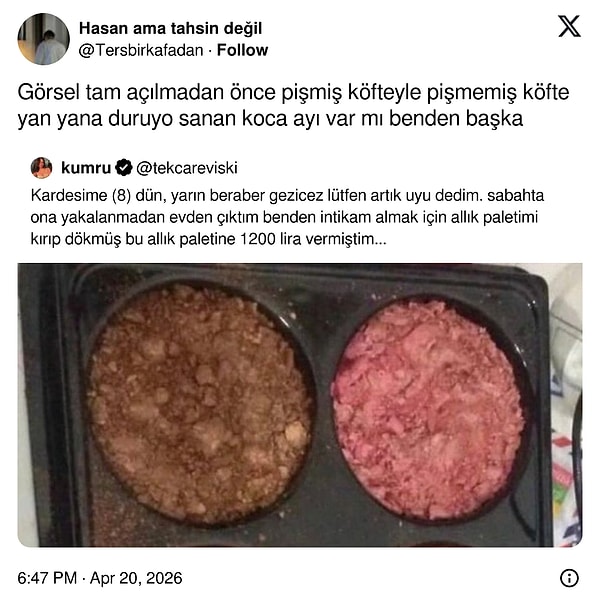 Hem de burger köftesi...