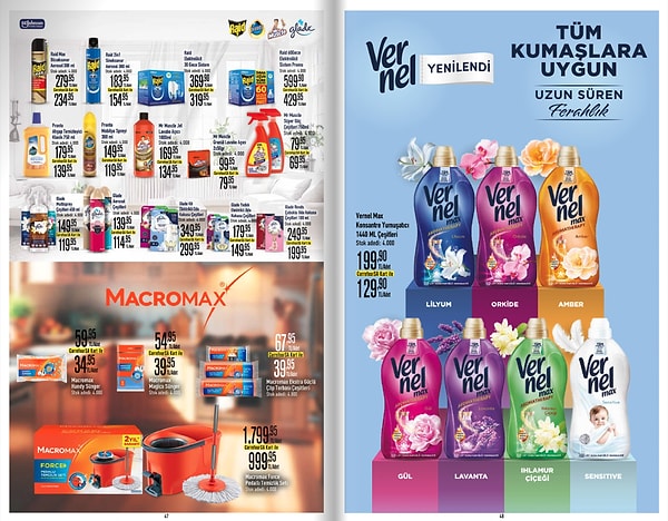 Vernel Max Konsantre Yumuşatıcı 1440 ml Çeşitleri 129,90 TL