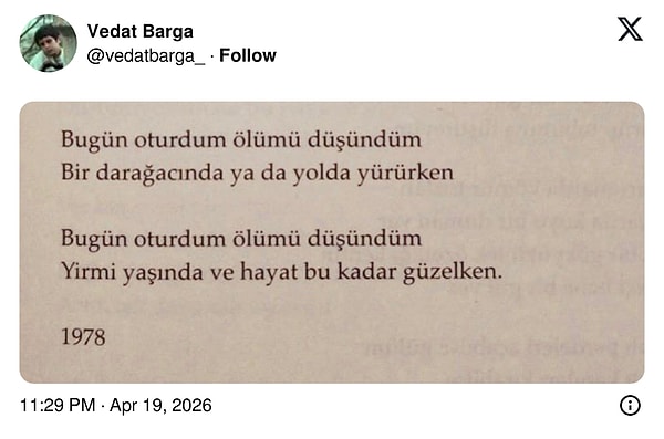 Bu kez kullanıcılar goygoya vurmak yerine en etkileyici mısraları paylaştı.