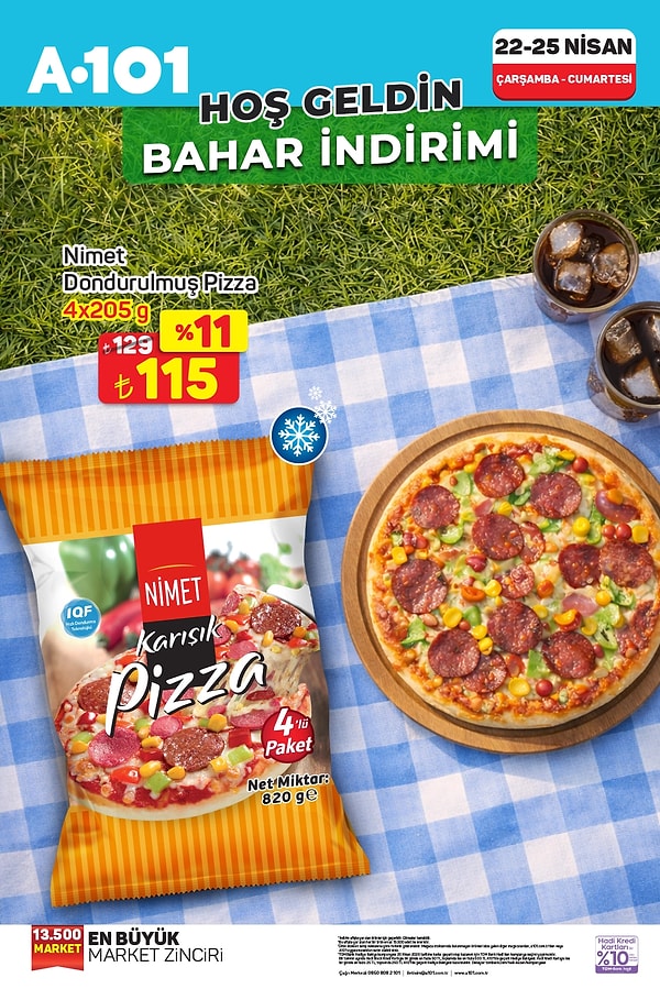 Nimet Dondurulmuş Pizza 115 TL