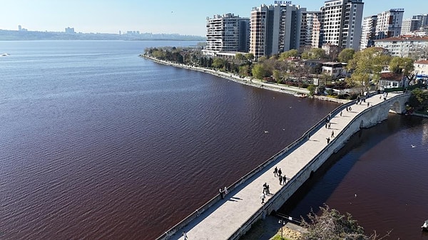 Son günlerde yurdun farklı noktalarındaki göl ve denizlerde suyun renk değiştirmesi gündem olurken benzer bir olay da İstanbul'daki Küçükçekmece Gölü'nde yaşandı.