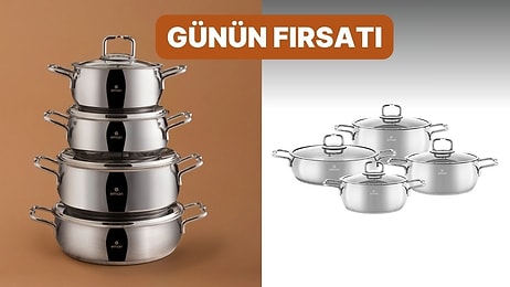 Günün Fırsatı: Mutfakta Uzun Yıllar Kullanacağınız Emsan Emirgan Çelik Tencere Seti İndirimde!