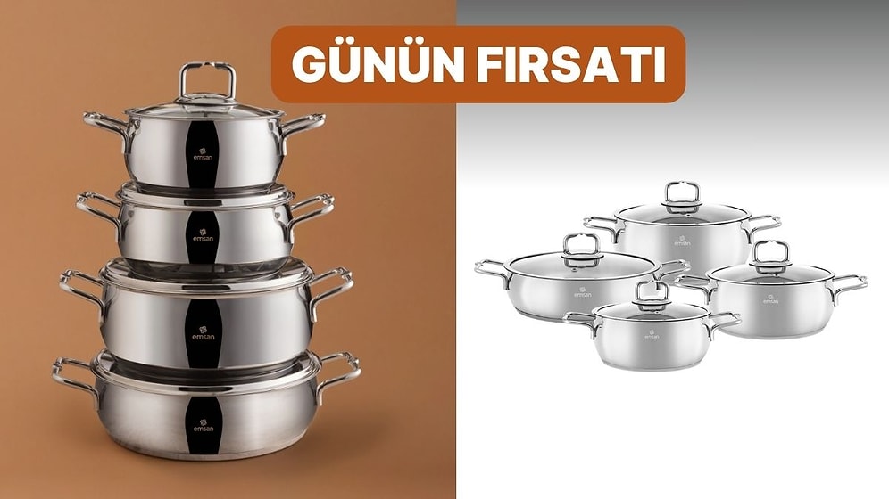 Günün Fırsatı: Mutfakta Uzun Yıllar Kullanacağınız Emsan Emirgan Çelik Tencere Seti İndirimde!