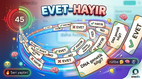 45 Saniyede Evet-Hayır Oyununu Tamamlayabilecek misin?