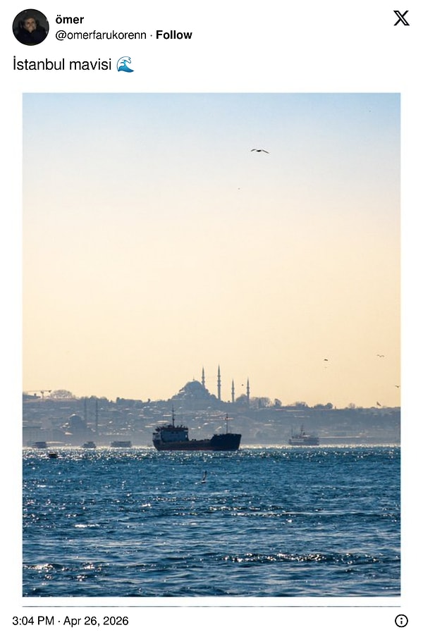 'İstanbul mavisi' paylaşımlarına birbirinden güzel fotoğraflar geldi.