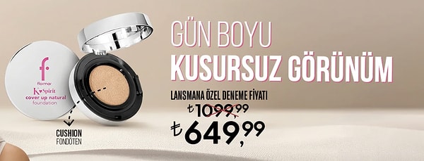 Flormar, 1000 TL ve üzeri alışverişlerinizde anında 300 TL indirim sağlıyor.