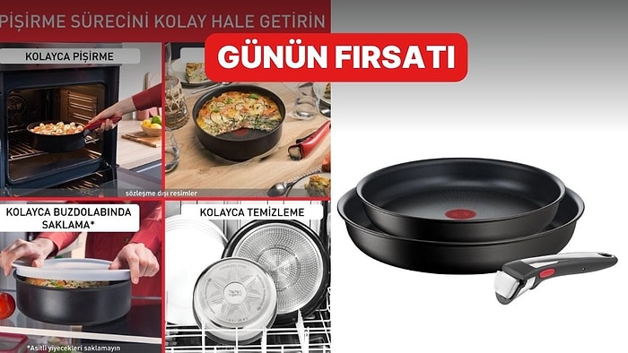 Mutfakta Yer Kazanmak İsteyenlerin Tercihi Tefal Titanyum 6X Ingenio Tava Seti İndirimde!
