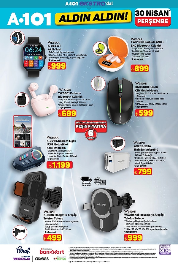 Wesdar K-291H Ambient Light IPX8 Waterproof BT 5.4 Motosiklet Kask Intercom 1.199 TL