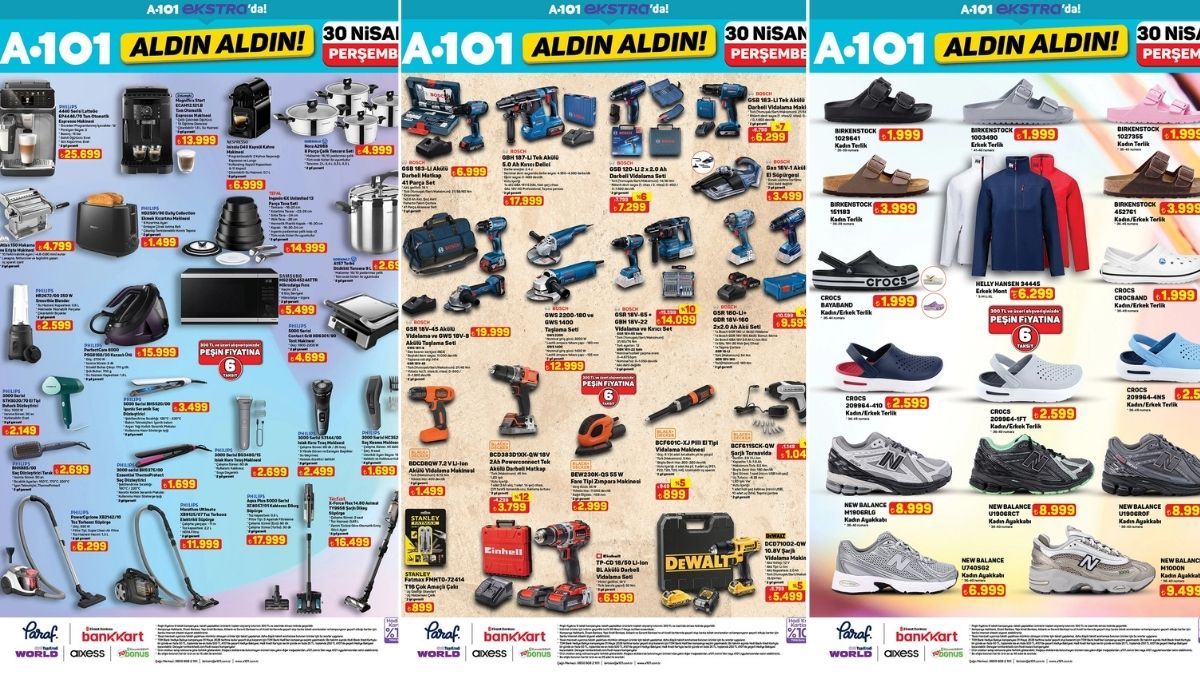A101 30 Nisan 2026 Kataloğu: 58 İnç TV 32.999 TL, Kamp Çadırı 3.699 TL — image 1