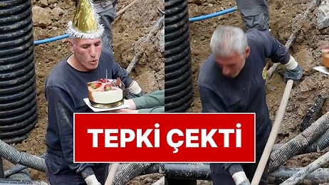 Kırıkkale Belediyesi’nin 1 Mayıs'ta Çalışan İşçiye Pasta Üflettiği Anlar Tepki Çekti