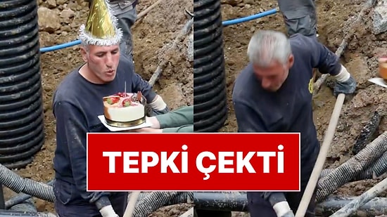 Kırıkkale Belediyesi’nin 1 Mayıs'ta Çalışan İşçiye Pasta Üflettiği Anlar Tepki Çekti