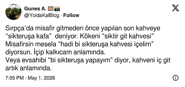 Siz yine de gelen misafire böyle bi' şey söylemeyin