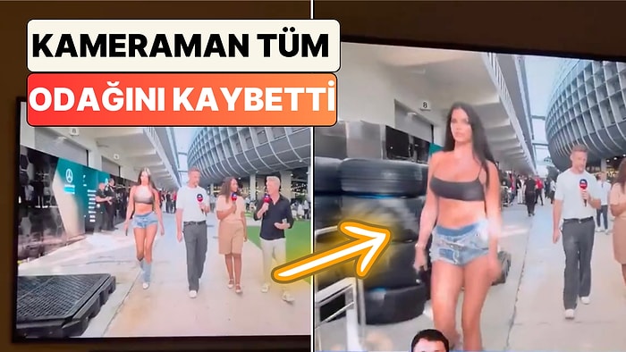 F1 Canlı Yayınında Kadraja Girerek Kameramana İşini Yapmayı Unutturan Kadın Viral Oldu