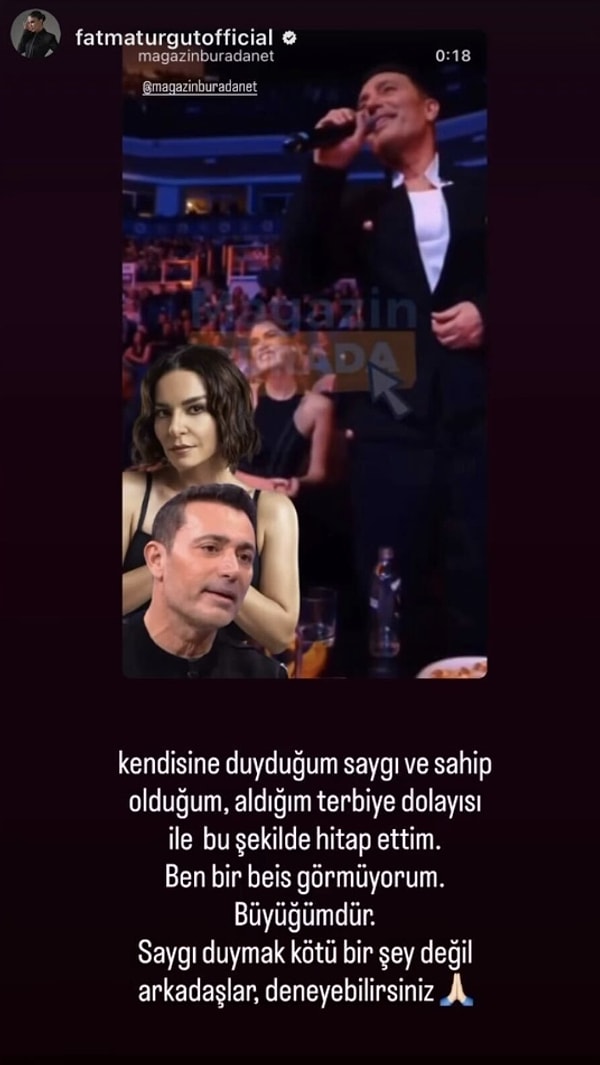 Gecede “Bandıra Bandıra” performansıyla dikkat çeken Fatma Turgut, olayın büyümesinin ardından sessiz kalmadı.