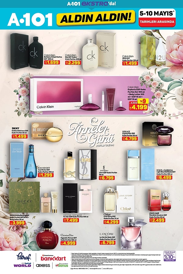 Calvin Klein, Versace, DKNY, Chloe, Lancome, Christian Dior ve Yves Saint Laurent Libre Parfüm Çeşitleri