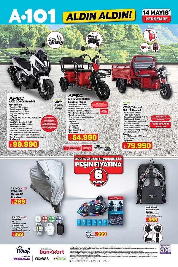 APEC APM5 Üç Tekerlekli Elektrikli Moped 54.990 TL