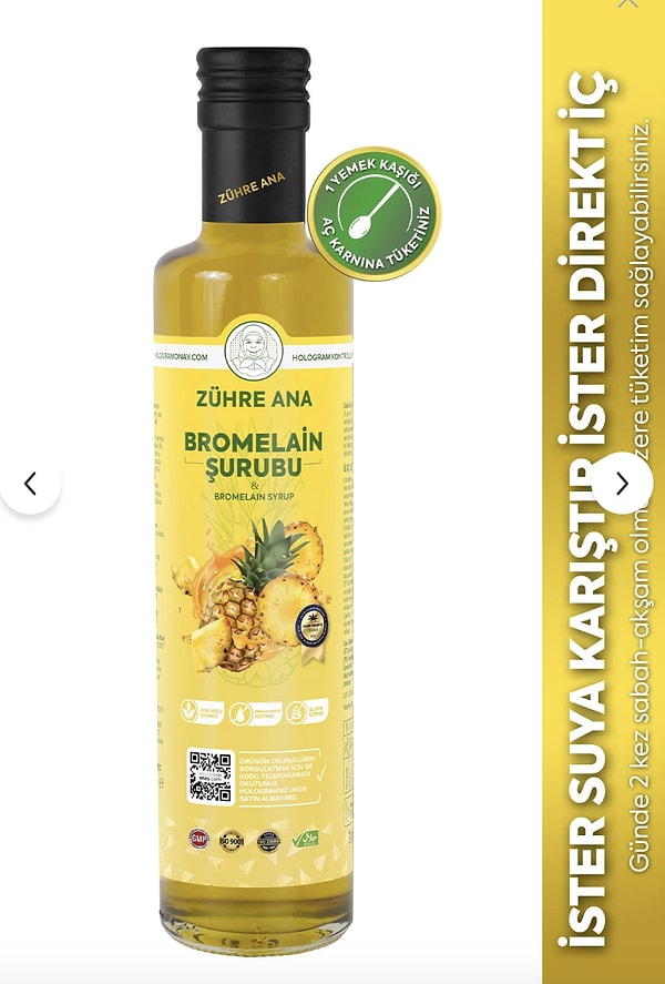 Zühre Ana Bromelain Detox Şurubu, ananas içeriğiyle sağlıklı yaşam kategorisinde satış listelerini sallıyor.