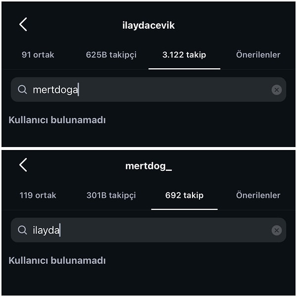 Birbirlerini Instagram üzerinden takipten çıktıklarını dikkatli hayranları fark etti.