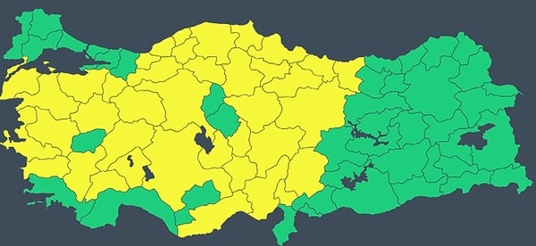 Türkiye'nin büyük bölümünde bugün bahar sağanakları etkili olacak. Meteoroloji Genel Müdürlüğü (MGM), 39 il için sarı kodlu uyarı verdi.