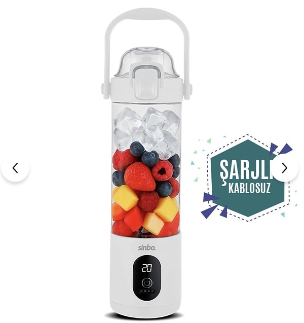 Sağlıklı öğününüz her an taze: Sinbo şarjlı portatif smoothie blender