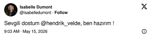 Büyükelçi Dumont ise paylaşımı alıntıladı.