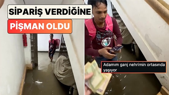 Bir Türk Muson Yağmurları Altındaki Bangladeş'te Kuryelerin Zorlu Mesaisini Paylaştı
