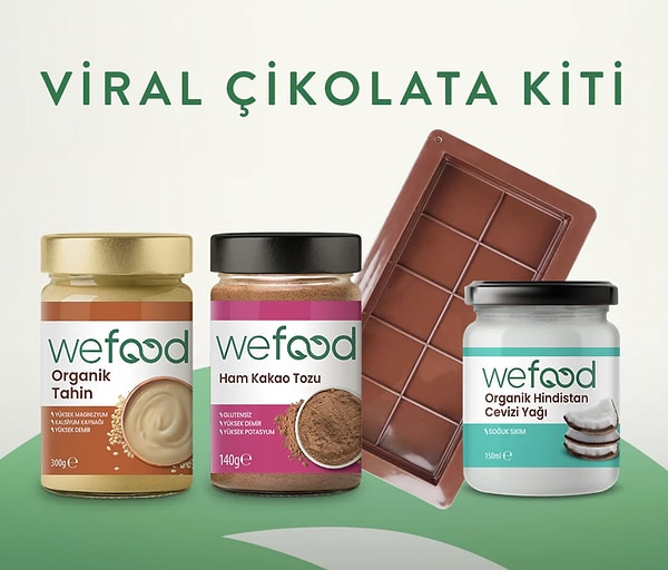 Sosyal medyayı sallayan Wefood viral çikolata kiti 2.200 TL yerine 990 TL!