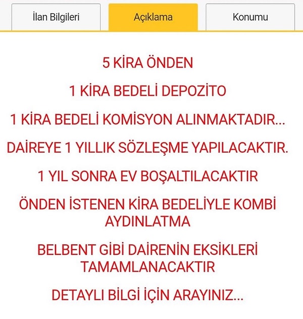 İstenen şartlar şu şekilde: